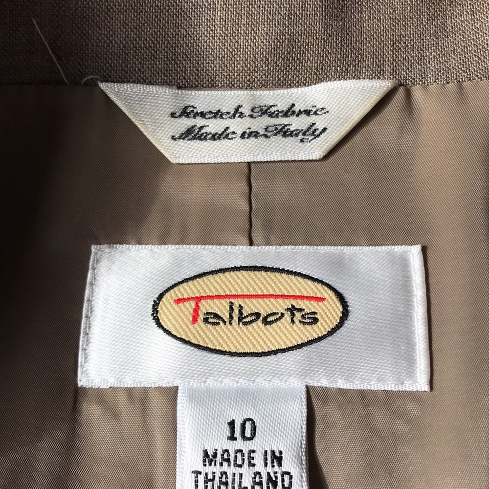Talbots Lightweight Wool Tan Blazerjacket Size 10 - image 6